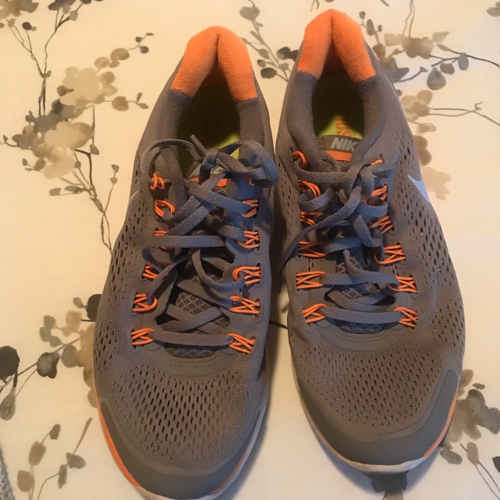 Nike sneakers. Gray and orange